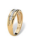 Mens 1/5 TCW Diamond Band in Gold-Plated Sterling Silver