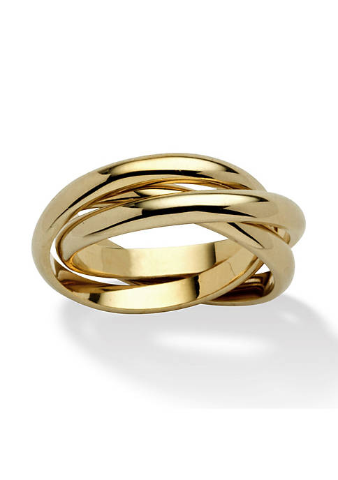 Palm Beach Jewelry Yellow Gold-Plated Rolling Triple Band