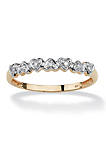 Diamond Accent Solid 10k Gold Multi-Heart Promise Band Ring
