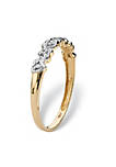Diamond Accent Solid 10k Gold Multi-Heart Promise Band Ring
