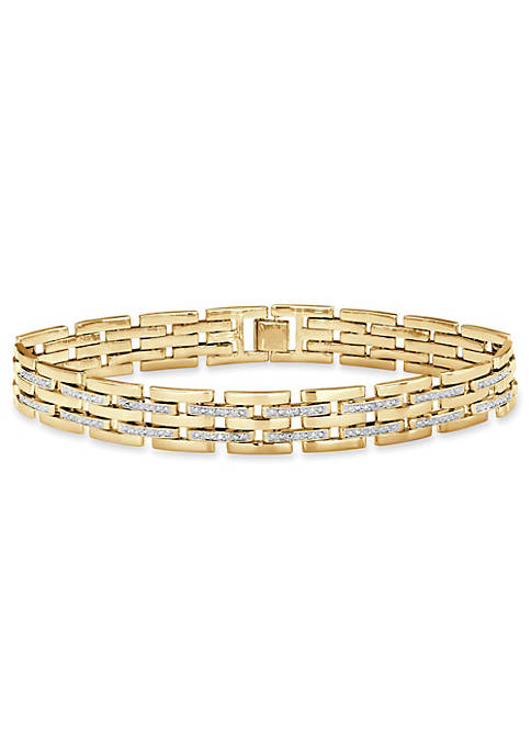 Palm Beach Jewelry Mens Diamond Accent Gold-Plated Bar-Link