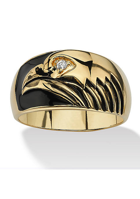 Palm Beach Jewelry Mens Cubic Zirconia Gold-Plated Black