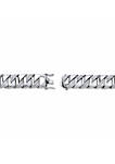 Mens Diamond Accent Silvertone Interlocking-Link Bracelet 8.5"