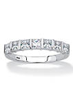 1.12 Cttw. Princess-Cut Cubic Zirconia Platinum over Sterling Silver Ring