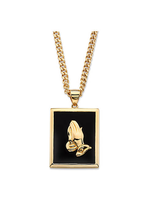 Palm Beach Jewelry Mens Genuine Black Onyx Gold-Plated