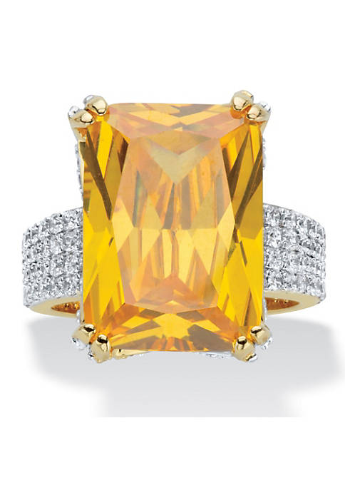 Palm Beach Jewelry 21.40 Cttw. Emerald-Cut Yellow and