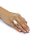 Cultured Freshwater Pearl and White Topaz .925 Sterling Silver  Ring