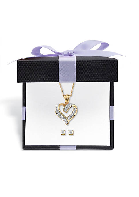 Palm Beach Jewelry Diamond Accent Gold-Plated Gift Boxed