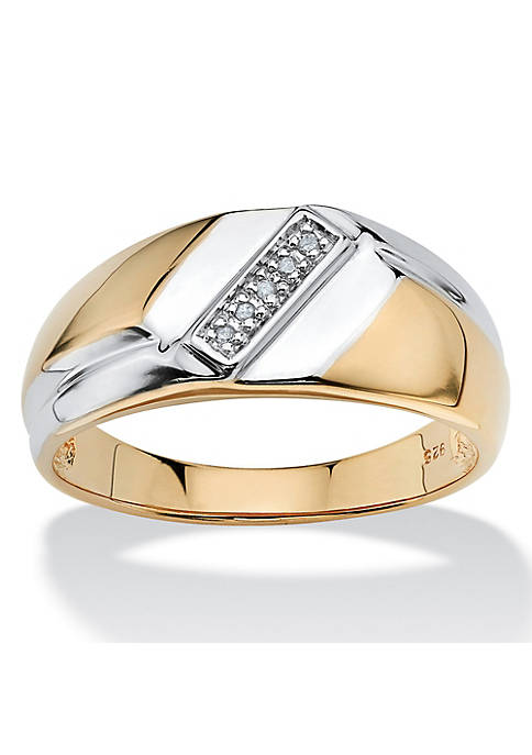 Palm Beach Jewelry Mens Diamond Accent Gold-Plated Sterling