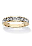 Mens .60 TCW Round Cubic Zirconia Wedding Ring 18k Gold over Sterling Silver