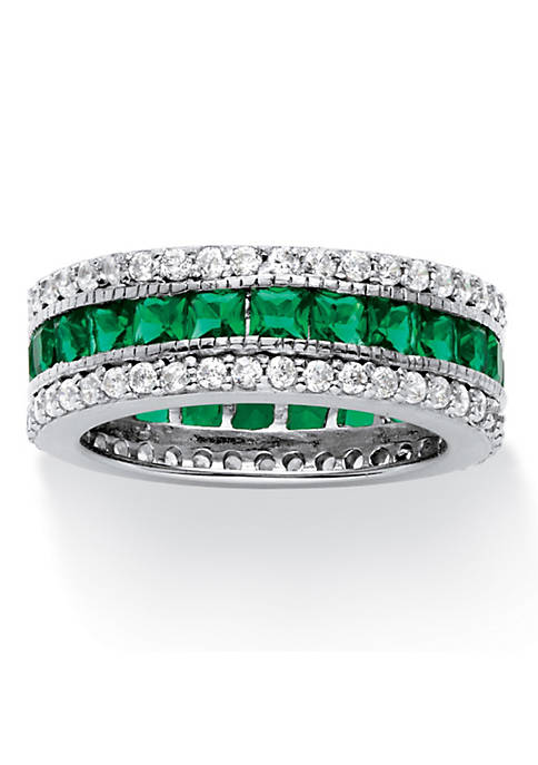 Palm Beach Jewelry Round Genuine Green Jade Eternity Ring 