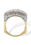 1/5 TCW Diamond Bar Ring with Square Back in Gold-Plated Sterling Silver