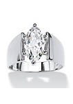 2.48 TCW Marquise-Cut Cubic Zirconia .925 Sterling Silver Ring