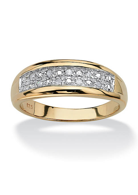 Palm Beach Jewelry Mens 1/8 Cttw. Pave Gold-Plated