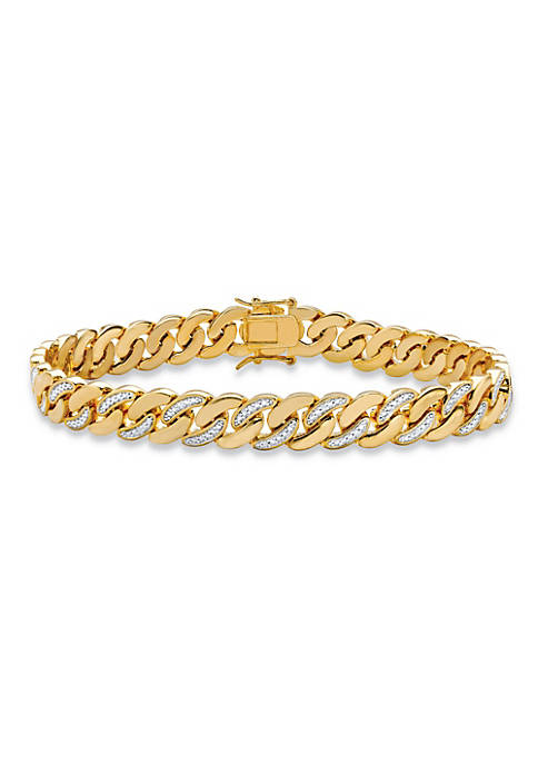 Palm Beach Jewelry Mens Diamond Accent Gold-Plated Angled