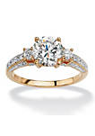 2.38 TCW Round Cubic Zirconia Ring in Gold-Plated Sterling Silver