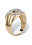Mens 1/4 TCW Round Diamond Geometric Ring in 10k Gold