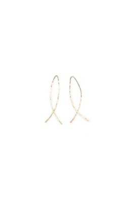 A Blonde And Her Bag Small Fishtail Hammered Wire Earring - 14K Gold Fill/sterling Silver