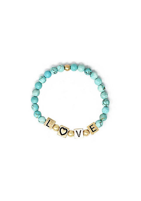 A Blonde and Her Bag &quot;Love&quot; Turquoise Beaded