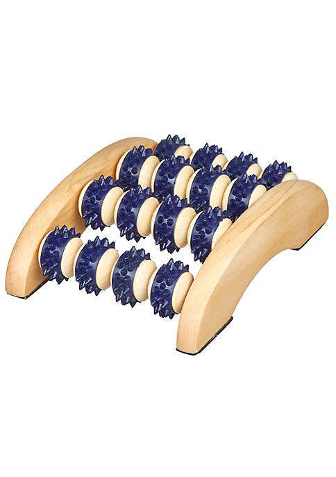 Wooden Foot Massager with Acupressure Rollers