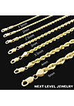 14K Gold 2MM Solid Rope Diamond-Cut Chain Necklace