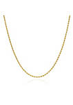 14K Gold 1.5MM Solid Rope Diamond-Cut Chain Necklace