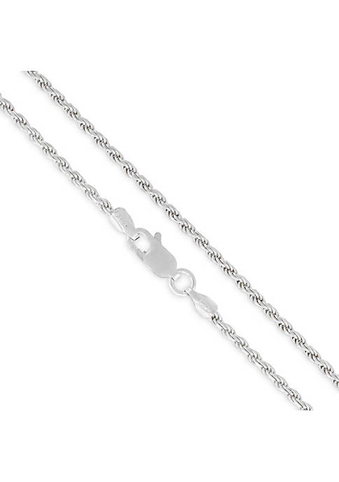 Next Level Jewelry Italian Diamond-Cut Rope Chain Necklace