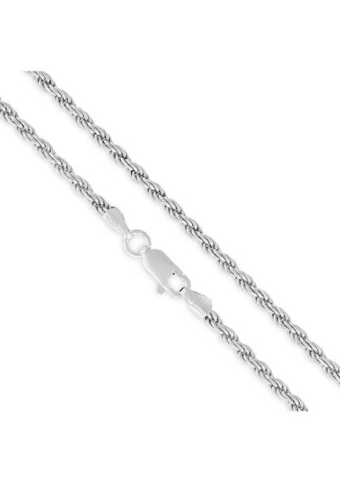 Next Level Jewelry Italian Diamond-Cut Rope Chain Necklace