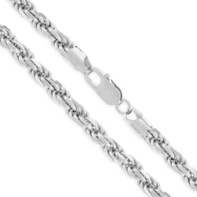 Next Level Jewelry Men Women Sterling Silver Rope Chain Necklace