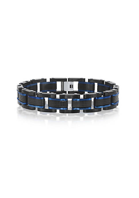 Blackjack Stainless Steel Blue and Black Bracelet