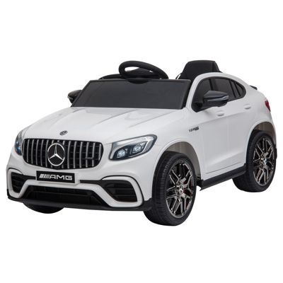 Aosom 12V Ride On Toy Car For Kids With Remote Control Mercedes Benz Amg Glc63S Coupe 2 Speed With Music Electric Light White -  842525141956