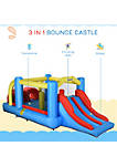 Kids Inflatable Bounce House 3 in 1 Jumping Castle with Slide Climbing Walls and Trampoline Air Blower Included