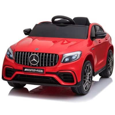 Aosom 12V Ride On Toy Car For Kids With Remote Control Mercedes Benz Amg Glc63S Coupe 2 Speed With Music Electric Light Red