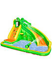 6 in 1 Kids Bounce Castle Extra Large Crocodile Style Inflatable House Slide Basket Water Pool Gun Climbing Wall with Carrybag