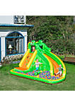 6 in 1 Kids Bounce Castle Extra Large Crocodile Style Inflatable House Slide Basket Water Pool Gun Climbing Wall with Carrybag