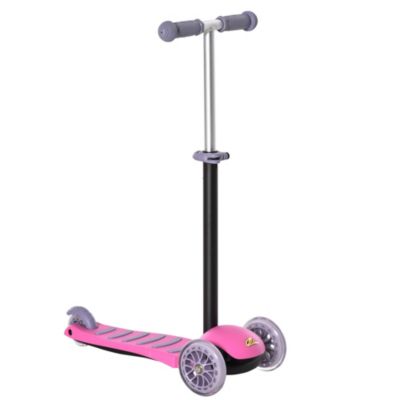 Qaba 3 In 1 Kids Scooter Skirt Sliding Walker And Push Rider With 3 Balanced Wheels Adjustable Height And Removable Storage Seat Toy