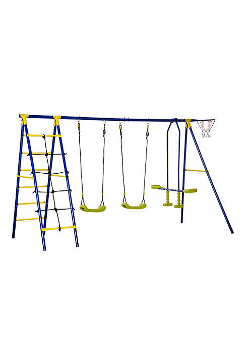 Outsunny Kids Swing Set for Backyard Outdoor Play
