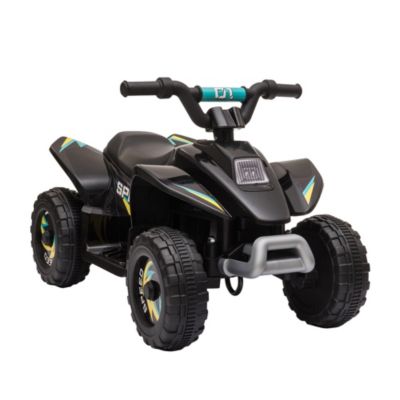 Aosom 6V Kids Ride On Atv 4 Wheeler Electric Quad Toy Battery Powered Vehicle With Forward/ Reverse Switch For 3 5 Years Old Toddlers Black -  842525162074