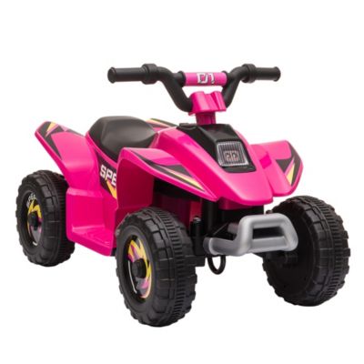 Aosom 6V Kids Ride On Atv 4 Wheeler Electric Quad Toy Battery Powered Vehicle With Forward/ Reverse Switch For 3 5 Years Old Toddlers Pink -  842525162050