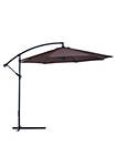 10 Cantilever Hanging Tilt Offset Patio Umbrella with UV and Water Fighting Material and a Sturdy Stand Brown