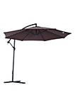 10 Cantilever Hanging Tilt Offset Patio Umbrella with UV and Water Fighting Material and a Sturdy Stand Brown