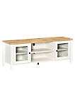 Modern TV Stand Entertainment Center with Shelves and Cabinets for Flatscreen TVs up to 60" White