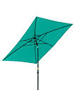 6.6 X 10 ft Rectangular Market Umbrella Patio Outdoor Table Umbrellas with Crank and Push Button Tilt Teal