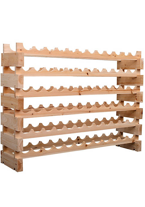 HOMCOM Stackable Wine Rack Modular Storage Shelves 72
