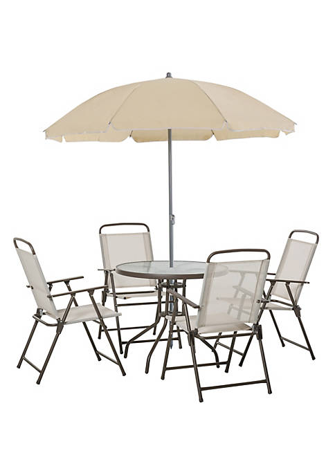 Outsunny 6 Piece Patio Dining Set with Umbrella