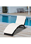Outdoor Wicker Chaise Lounge Chair PE Rattan Folding Single Lounge Patio Poolside w/ Cushion