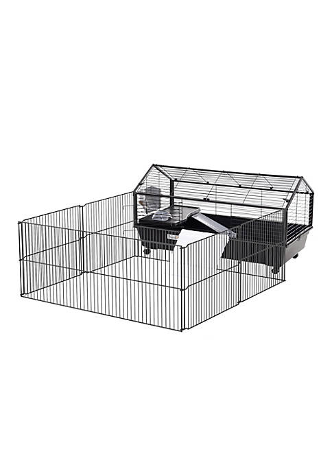 PawHut Small Animal Cage with Main House and
