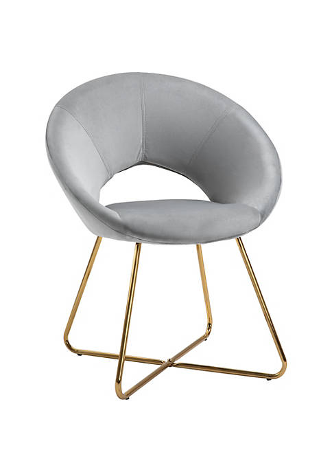 HOMCOM Modern Accent Velvet Chair Open Curved Mid