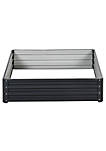 4 x 4 x 1 Raised Garden Bed Box with Weatherized Steel Frame for Vegetables Flowers Plants and Herbs Grey
