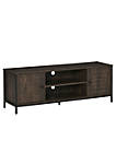 TV Stand for TVs up to 60" Industrial Entertainment Center Cabinet with Storage Shelves for Living Room or Bedroom Dark Walnut